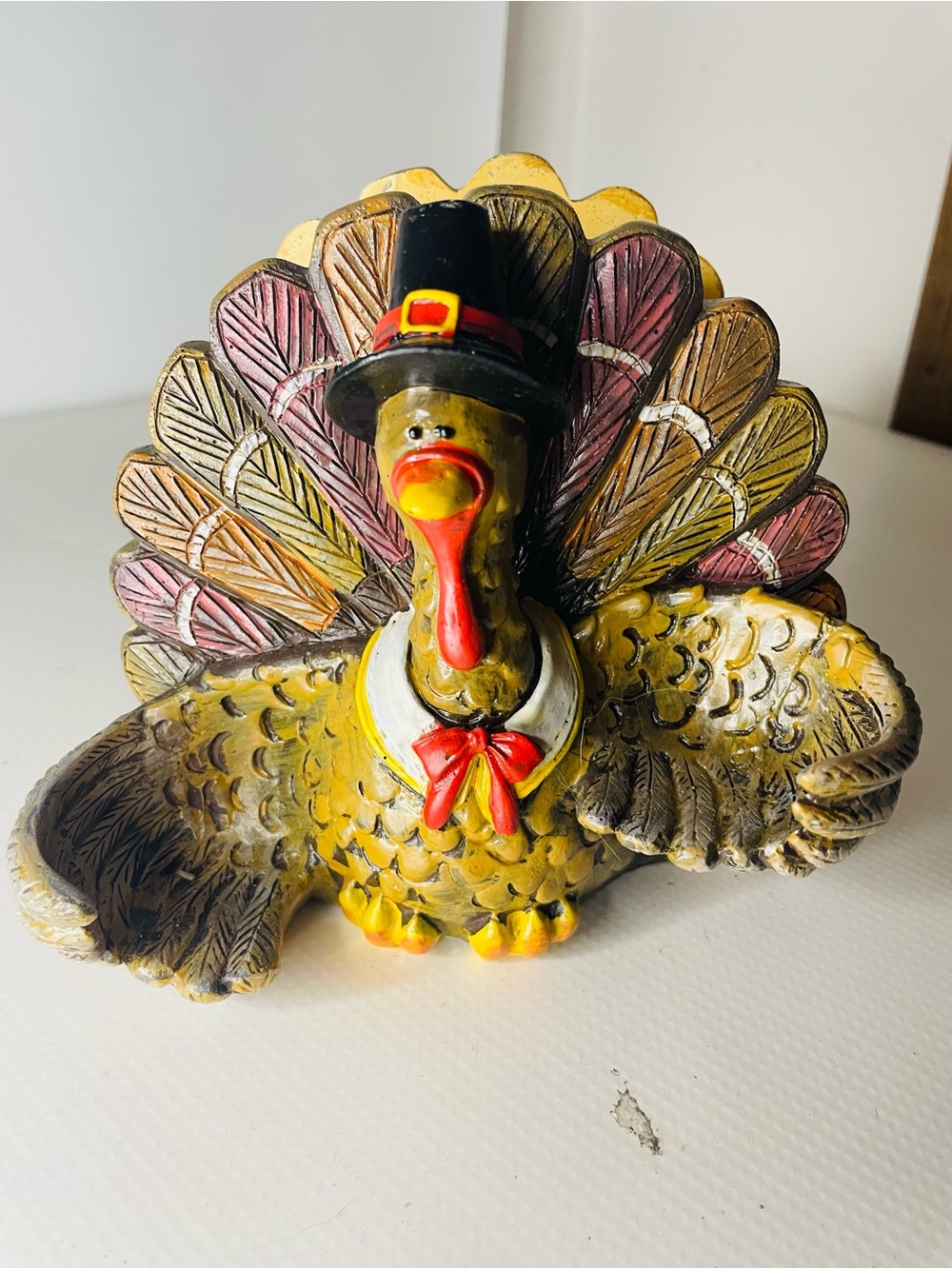 Bethany Lowe Brown and Yellow Thanksgiving Turkey Figurine Gobble Gobble Turkey